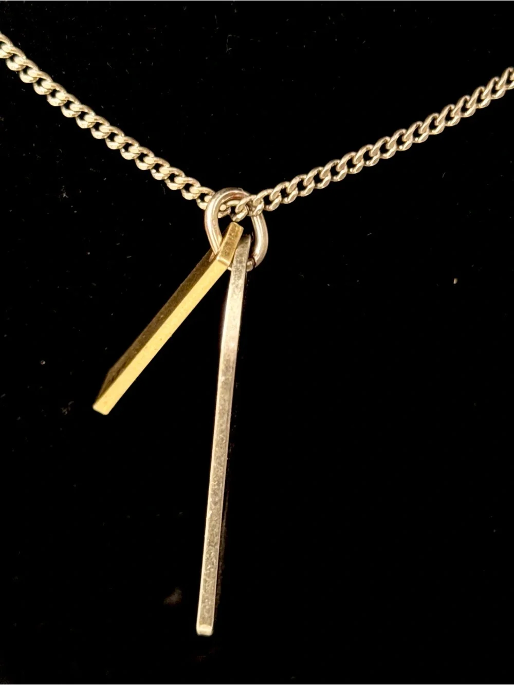DKNY Chunky Two-Tone Dog Tag Necklace